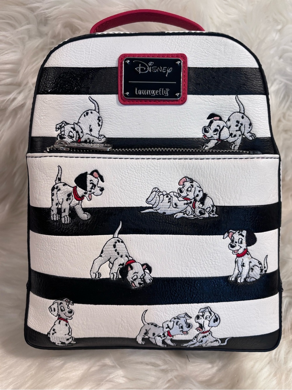 Loungefly Disney 101 Dalmatian Dogs Striped Mini Embroidered Backpack
